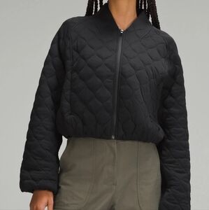 Lululemon Athletica Black Quilted Bomber Jacket XS/S